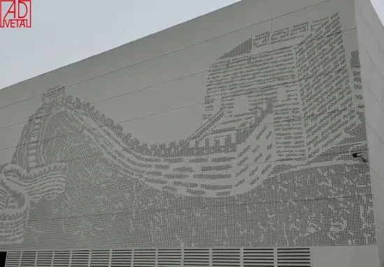 Pannello murale decorativo in alluminio perforato leggero per edifici commerciali