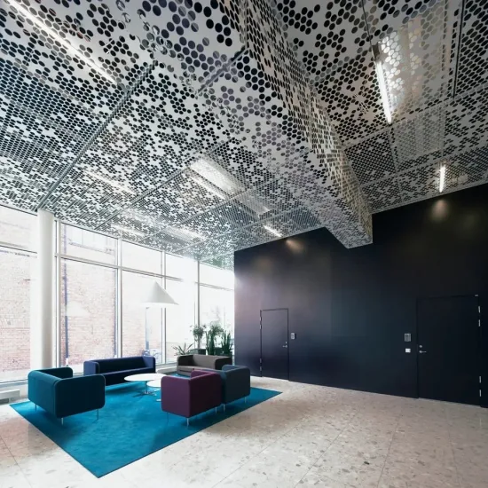 Pannelli in alluminio personalizzati Design del soffitto Materiale decorativo in metallo Pannelli per soffitto perforati tagliati al laser